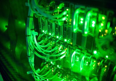 closeup-of-computer-server-with-colorful-lights Large